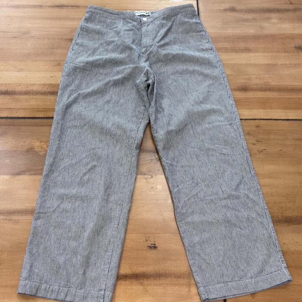 Uniqlo Ines de la Fressange Pinstripe Linen Blend Pants